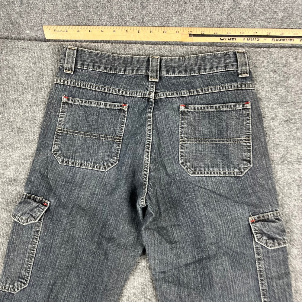Wrangler Cargo Jeans Boys Size 12 Husky Dark Wash Denim Relaxed Fit Utility - Picture 8 of 9